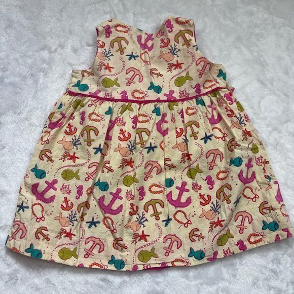 Lola Et Moi Girls 100% Cotton Nautical Pattern Sleeveless Snap Wrap Sundress 12M - Picture 8 of 10